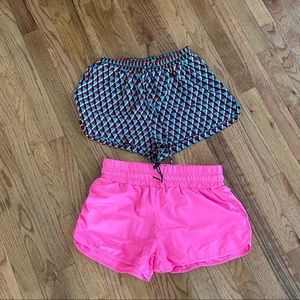 LN Bundle of retro shorts size M forever21 and no boundaries neon pink geometric